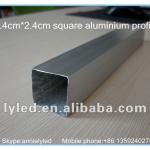 2.4cm*2.4cm silver color square aluminium profile