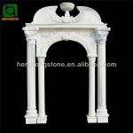 White Marble Roman Column Arch Door Surround
