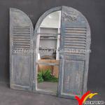 Antique Wooden Frame Shutter With Mirror-L19W11092