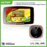 Hot sale night vision wide angle GSM 5inch touch screen peephole door eye-PHV-3506  GSM door eye