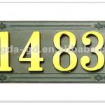 Zinc alloy house doorplate, 4 numbers door plate