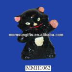 2013 animated customized black cat porcelain doorstop-MMH1062