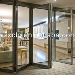 Double glazed aluminium interior glass bifold door