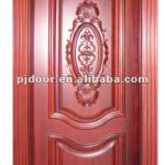 Red walnut carved solid wooden door YHSW-101 (Any wood species can produce)-YHSW-101
