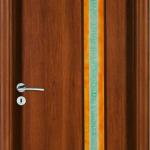 Fusing Glass Interior Laminated Walnut Wooden Door