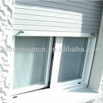 White colored aluminium windows with security shutters 6063