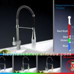 Brass Pull Out Kitchen Faucet With Led Light