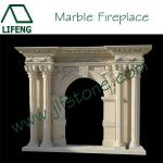 carved nartual marble fireplace surround arch indoor-LIFENG