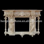 French Classical Statuary Fireplace Mantel