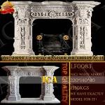 white marble fireplace, stone fireplace, stone fireplace mantel LF0083