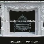 Contemporary micro marfil marble fireplaces surround