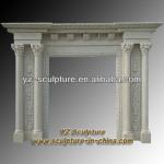 Luxurious style white marble fireplace mantel FPS-E086