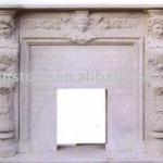 White Marble western fireplace mantel