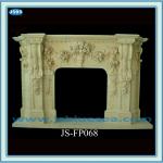 Stone Carved Artificial Fireplace Flames With Flower