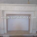 White classic marble bioethanol fireplace mantel