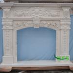 Indoor freestanding fireplace mantel