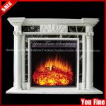 Natural material mixed colours hand carved marble fireplace