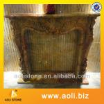 outdoor gas firepit red color marble decorative fireplace