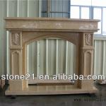 elegant white granite slab fireplace /fireplaces