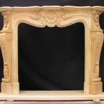 yellow marble fireplace surround