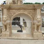Antique arch marble fireplace mantel