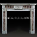 decorative freestanding white marble gas fireplace