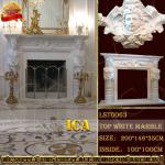 home decoration white marble fireplace carving LST0063