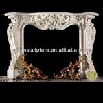 French style marble fireplace mantel-YF-F008