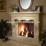 China manufacturer hand carved beige marble fireplace mantel-FR