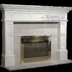 white marble modern fireplace mantel