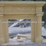 natural stone column fireplace mantel-Fireplaces-055
