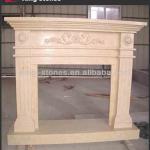 Unique Hand Caved natural indoor marble fireplace