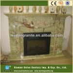 Elegant natural indoor onyx marble fireplace
