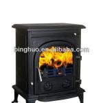 Solid fuel wood stove with back boiler