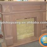 Red sandstone fireplace surround