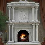 Carved Stone Fireplace,white Fireplace Mantel,Marble Fireplace Surround