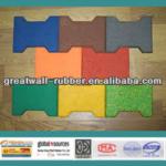 Quality Rubber Product playground outdoor Rubber Tiles Bone Shape Rubber Paver Tile