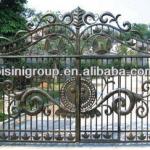 Bisini elegant luxury design galvanize wrought iron main gate design(BG100008)