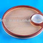 Wooden chip and dip set