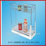 Stainless Steel Two Layer Cabinet Wire Kitchen Storage Drawer Basket WF-AB160