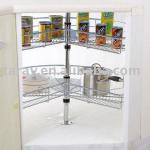 HZJ101D Kitchen Cabinet 270 degree Revolving Corner Basket