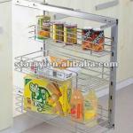 HPJ502B Kitchen Chrome Wire 3 tier Pull Out Basket