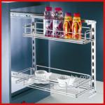 Double Layer Metal Wire Side Kitchen Cabinet Drawer Basket WF-PTJ009J