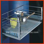 Metal Wire Kitchen Cabinet Drawer Basket With Plate WF-N1025