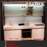 White gloss Lacquer kitchen cabinet-KI--008