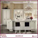 Europe white poplar solid wood kitchen cabinet