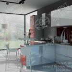 White lacquer or white acrylic popular kitchen cabinet (K022)