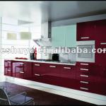 Red High Gloss Lacquer Kitchen Cabinet