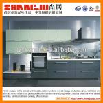 white lacquer with decoration wood grain kitchen cabinet factory