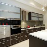 2014 modern design lminate with glass door kitchen cabinet